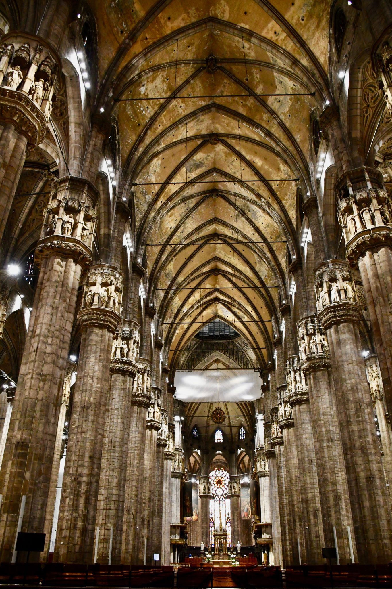 Interior of Duomo in Milano, Italy